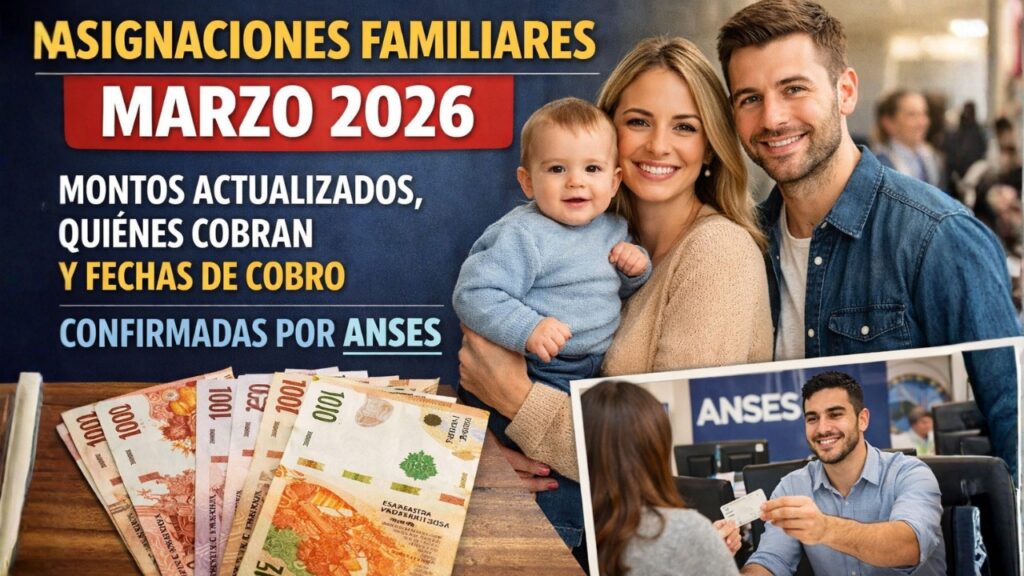 Asignaciones familiares marzo 2026: montos actualizados, quiénes cobran y fechas de cobro confirmadas por ANSES