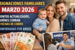 Asignaciones familiares marzo 2026: montos actualizados, quiénes cobran y fechas de cobro confirmadas por ANSES