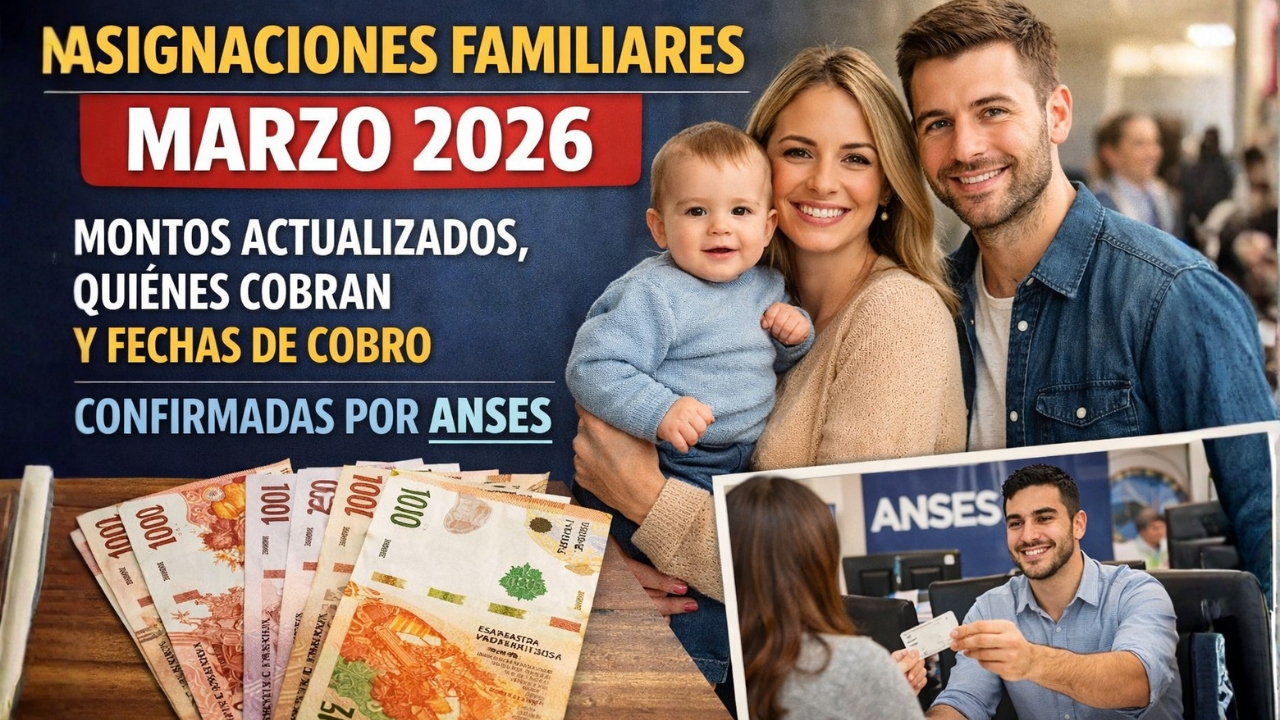 Asignaciones familiares marzo 2026: montos actualizados, quiénes cobran y fechas de cobro confirmadas por ANSES