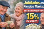 Jubilados con pensión mínima reciben aumento del 15% en marzo