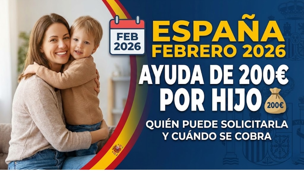 España Febrero 2026: Ayuda de 200€ por Hijo – Quién Puede Solicitarla y Cuándo se Cobra