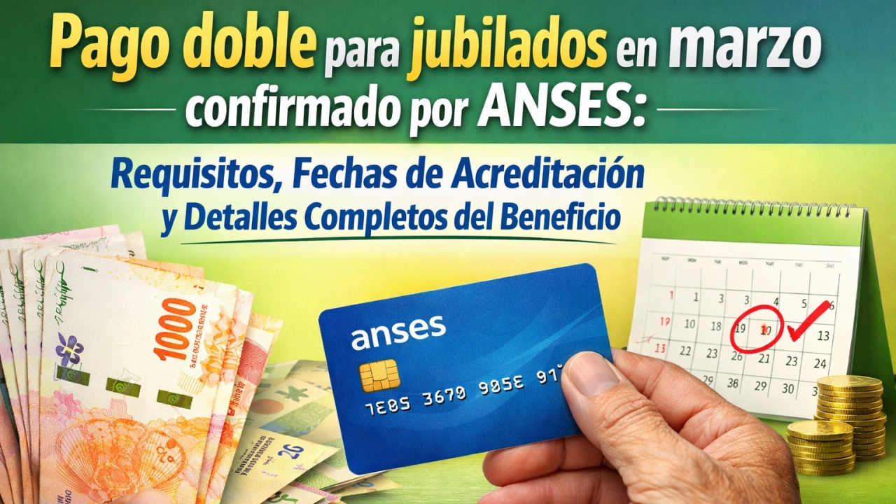 Pago doble para jubilados en marzo confirmado por ANSES: requisitos, fechas de acreditación y detalles completos del beneficio