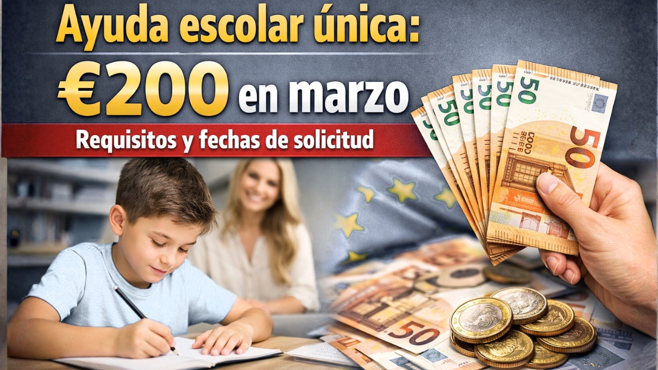 Ayuda escolar única: €200 en marzo, requisitos y fechas de solicitud