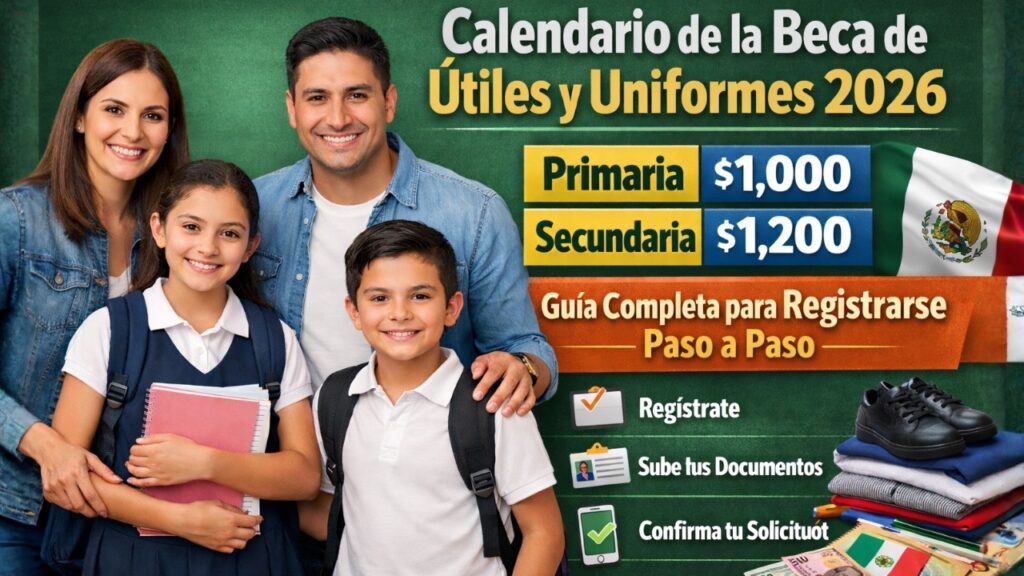 Calendario de la beca de útiles y uniformes 2026: montos para alumnos de primaria y secundaria y guía completa para registrarse paso a paso