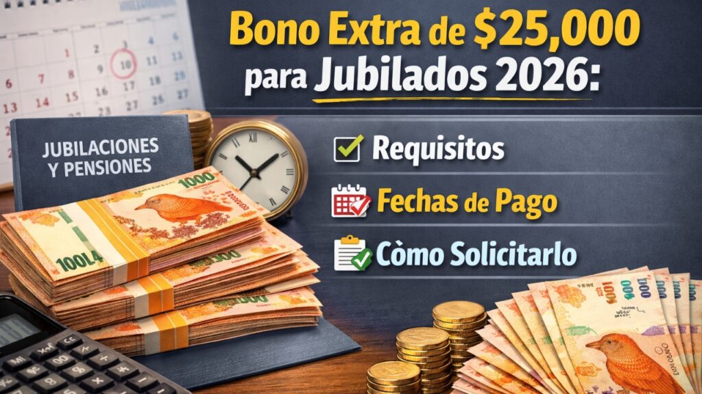Bono Extra de $25,000 para Jubilados 2026: Requisitos, Fechas de Pago y Cómo Solicitarlo