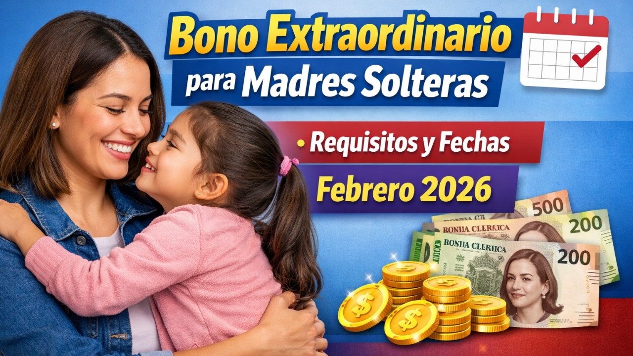 Bono extraordinario para madres solteras: requisitos y fechas febrero 2026